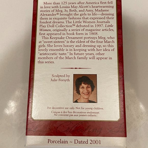 2001 Vintage Hallmark Keepsake Ornament Margaret "Meg" March-NIB - Picture 5 of 5
